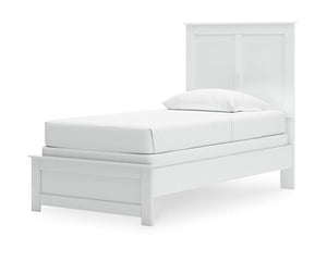 Cama individual con paneles, cómoda y mesita de noche Bostwick Shoals