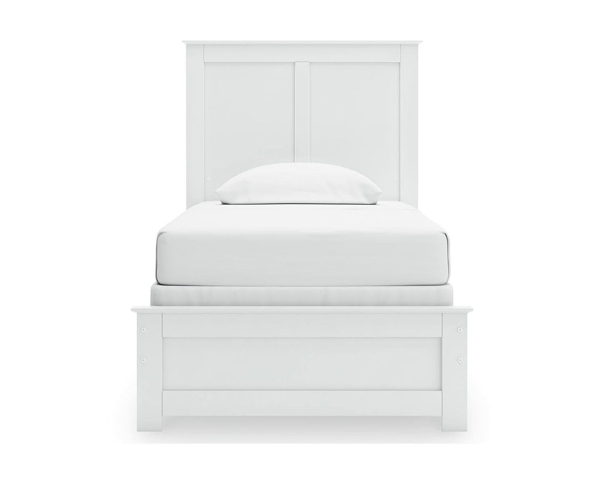 Cama individual con paneles, cómoda y mesita de noche Bostwick Shoals