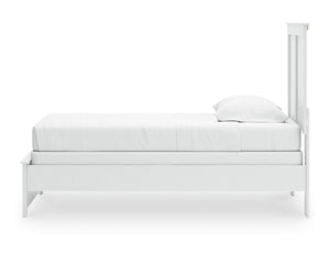 Cama individual con paneles, cómoda y mesita de noche Bostwick Shoals