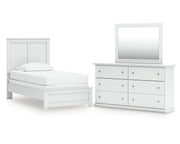 Bostwick Shoals Twin Panel Bed, Dresser and Mirror