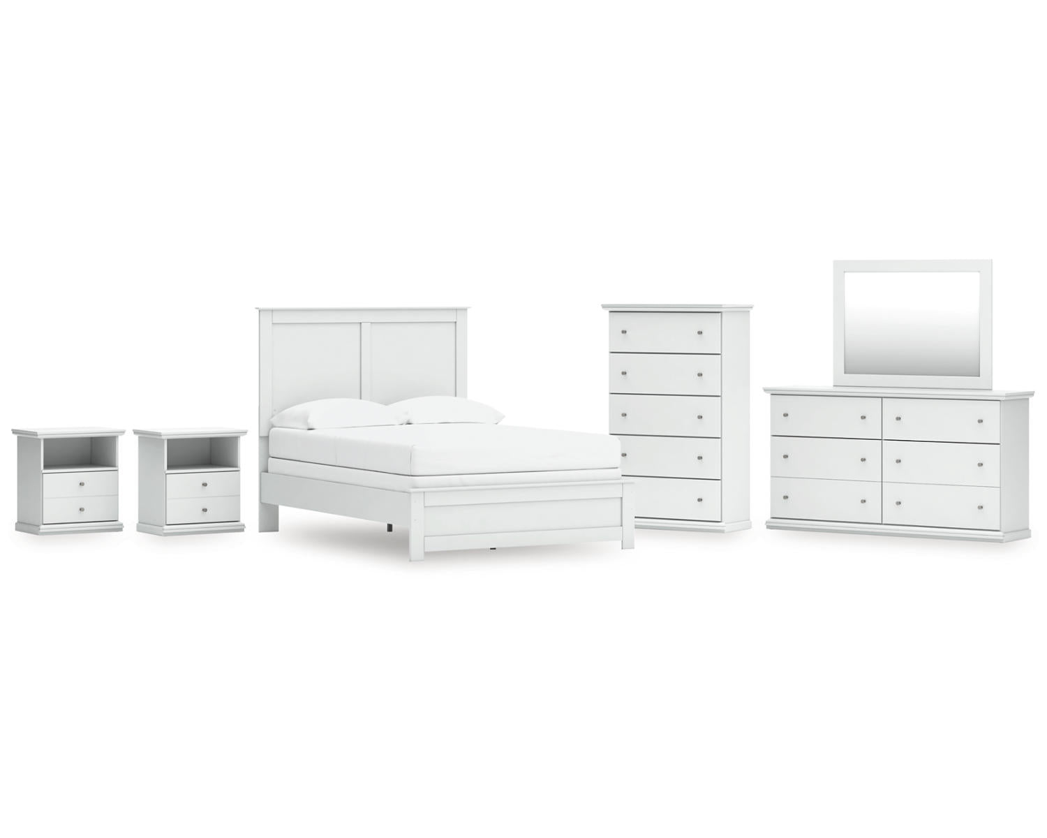 Bostwick Shoals Full Panel Bed, Dresser, Mirror, Chest, and 2 Nightstands