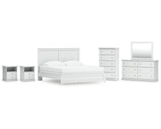 Bostwick Shoals King Panel Bed, Dresser, Mirror, Chest and 2 Nightstands