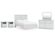 Cama Queen con paneles, tocador, espejo y dos mesitas de noche Bostwick Shoals