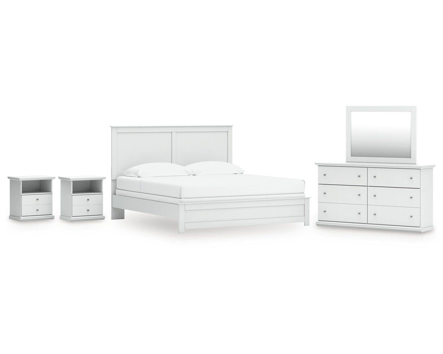 Bostwick Shoals King Panel Bed, Dresser, Mirror and 2 Nightstands