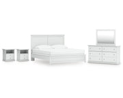 Bostwick Shoals King Panel Bed, Dresser, Mirror and 2 Nightstands