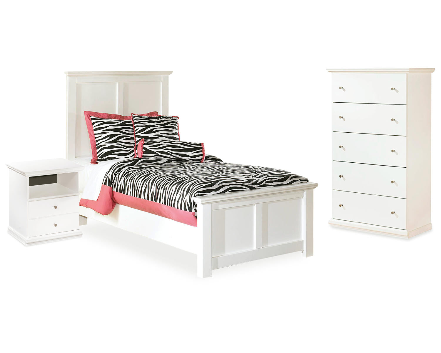 Bostwick Shoals Twin Panel Bed, Chest and Nightstand