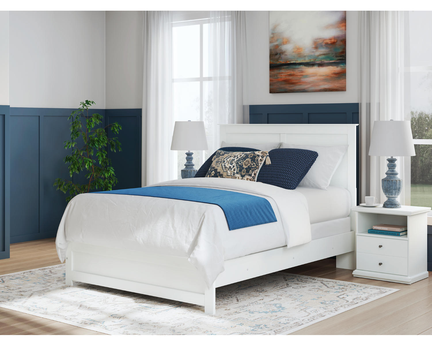 Bostwick Shoals Queen Panel Bed, Dresser, Mirror and Nightstand