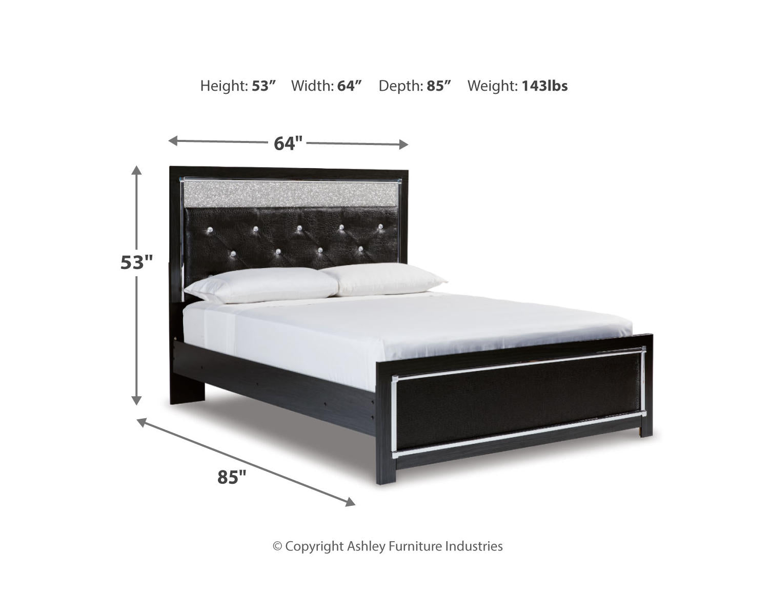 Kaydell Queen Upholstered Panel Bed, Dresser and Mirror
