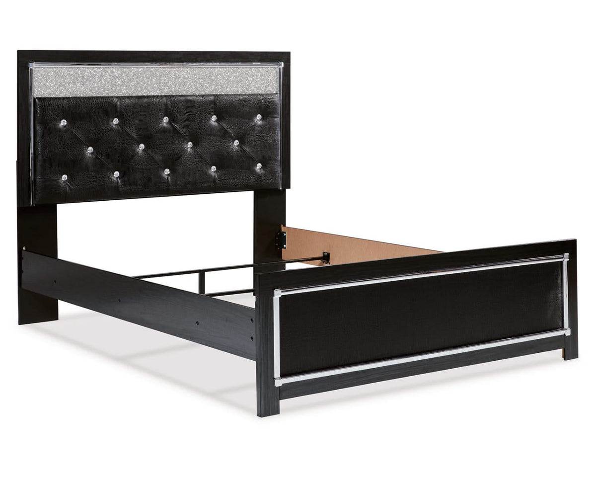 Kaydell Queen Upholstered Panel Bed, Dresser, Mirror and Nightstand