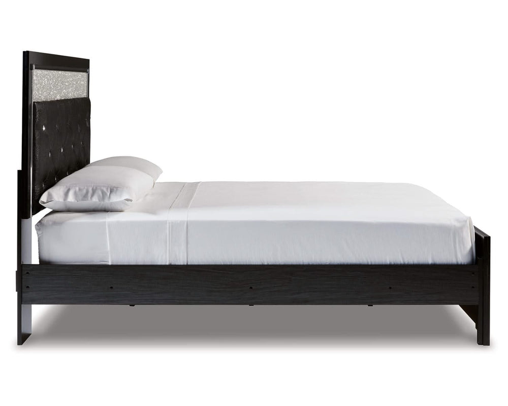 Kaydell Queen Upholstered Panel Bed, Dresser, Mirror and Nightstand
