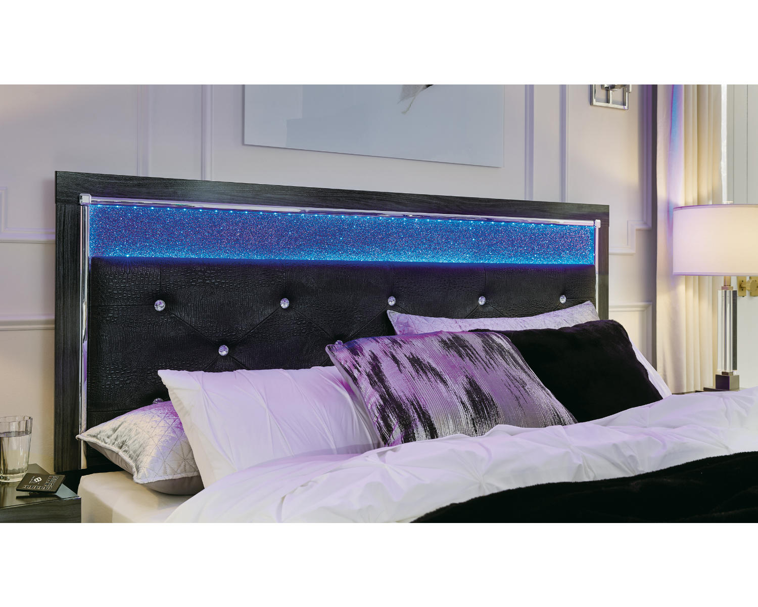 Kaydell Queen Upholstered Panel Storage Bed, Dresser and Mirror