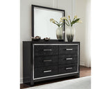 Kaydell Queen Upholstered Panel Storage Bed, Dresser, Mirror and 2 Nightstands