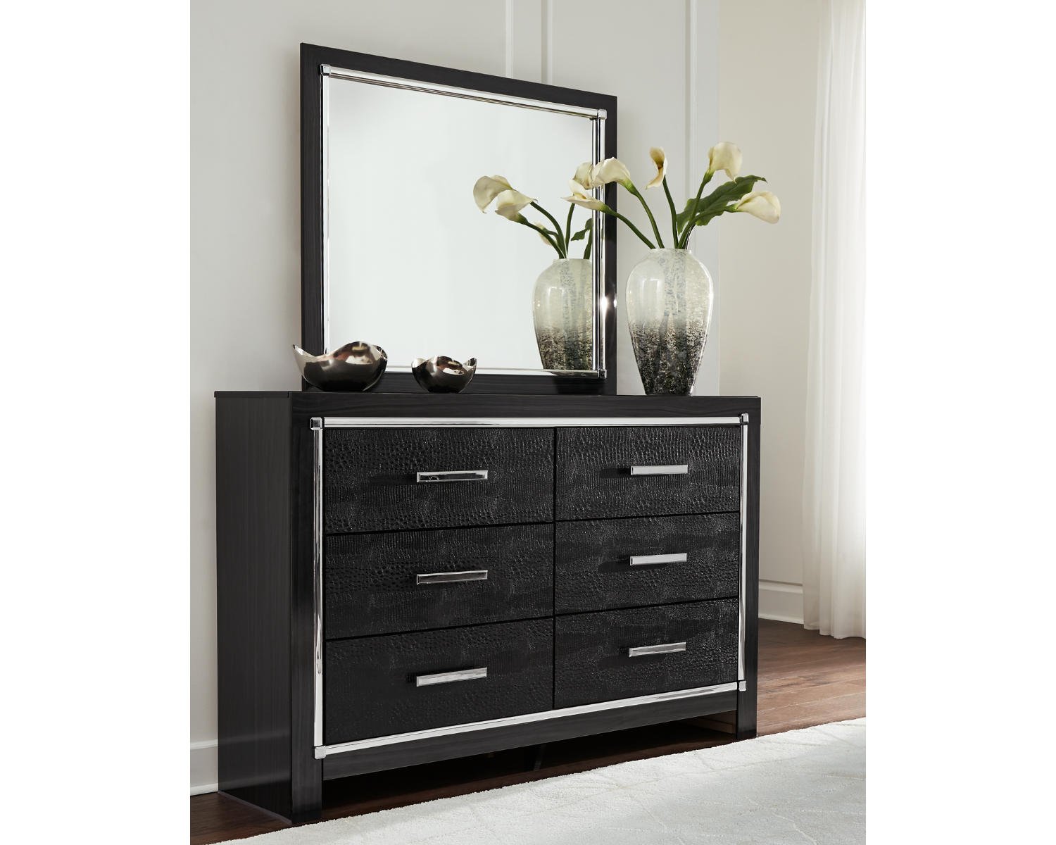 Kaydell King Storage Bed, Dresser, Mirror and Nightstand