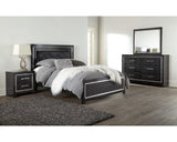 Kaydell Queen Upholstered Panel Bed, Dresser and Mirror