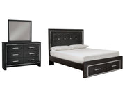 Kaydell Queen Panel Bed with Storage, Dresser and Mirror
