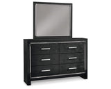 Kaydell Queen Upholstered Panel Bed, Dresser, Mirror and Nightstand