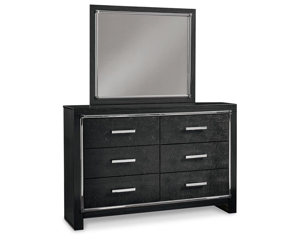 Kaydell King Panel Storage Bed, Dresser, Mirror and Nightstand