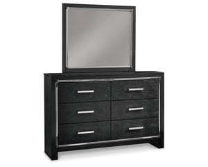 Kaydell King Panel Storage Bed, Dresser, Mirror and Nightstand