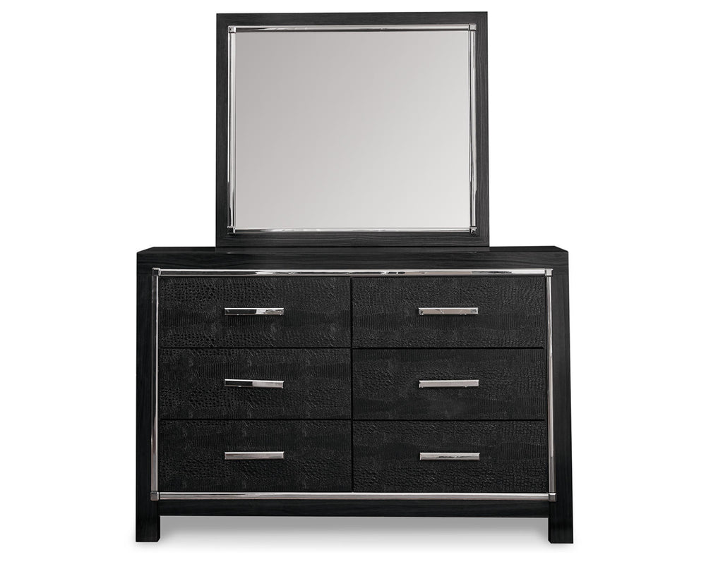 Kaydell King Panel Storage Bed, Dresser, Mirror and Nightstand