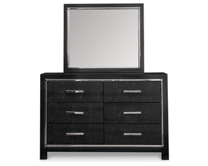 Kaydell King Panel Storage Bed, Dresser, Mirror and Nightstand