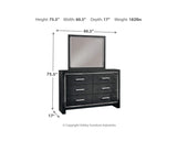 Kaydell Queen Upholstered Panel Bed, Dresser, Mirror and Nightstand