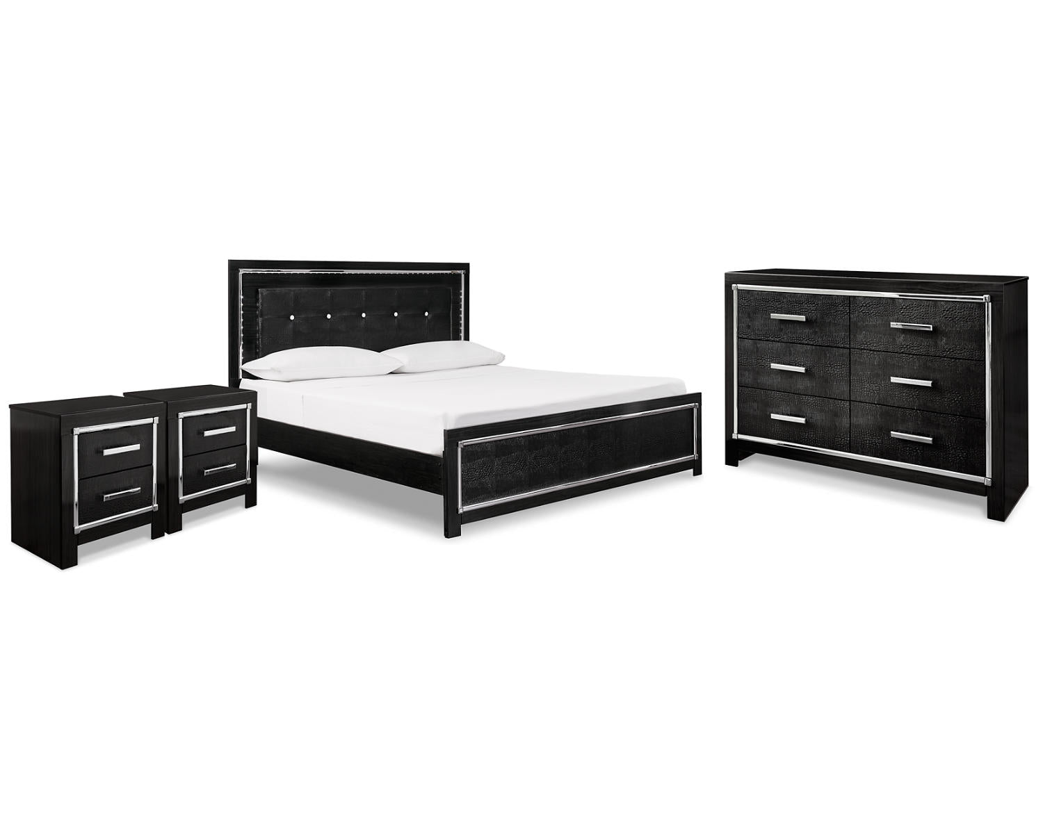 Kaydell King Panel Bed, Dresser and 2 Nightstands