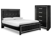 Kaydell Queen Upholstered Panel Bed and Chest