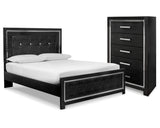 Kaydell Queen Upholstered Panel Bed and Chest
