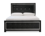 Kaydell Queen Upholstered Panel Bed, Dresser, Mirror, and Nightstand