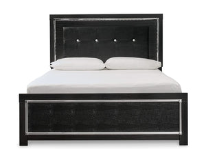 Kaydell Queen Upholstered Panel Bed, Dresser, Mirror, and Nightstand