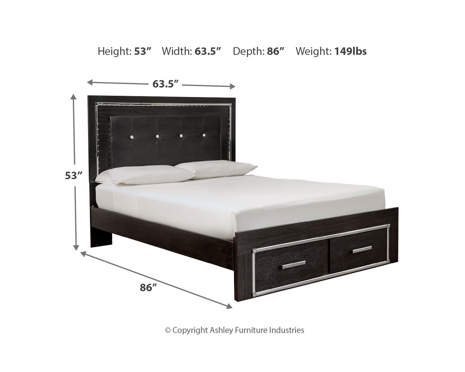 Kaydell Queen Panel Storage Bed, Dresser, Mirror and Nightstand
