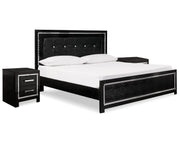 Kaydell King Upholstered Panel Bed and 2 Nightstands