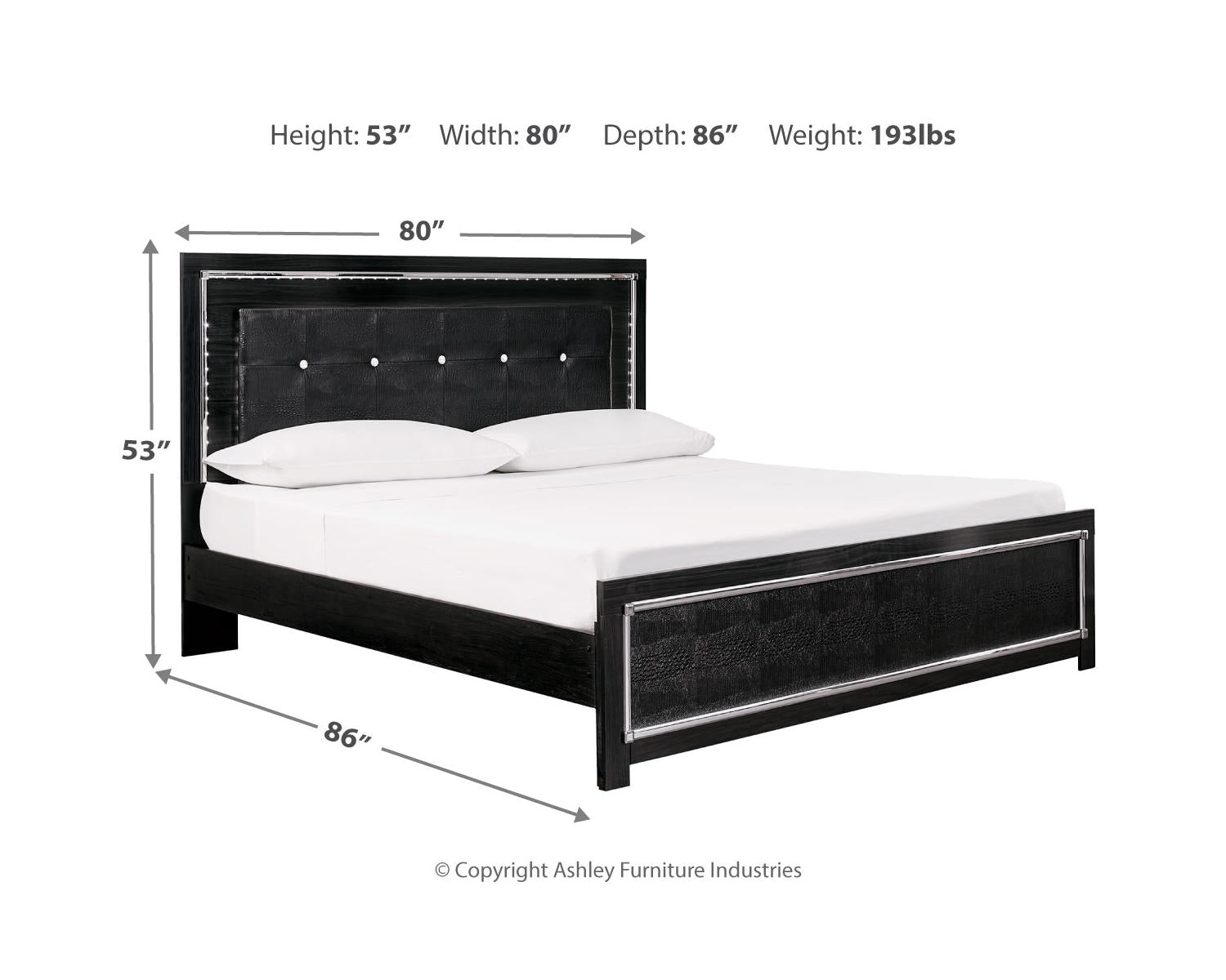 Kaydell King Upholstered Panel Bed and 2 Nightstands