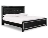 Kaydell King Upholstered Panel Bed, Dresser, Mirror and Nightstand