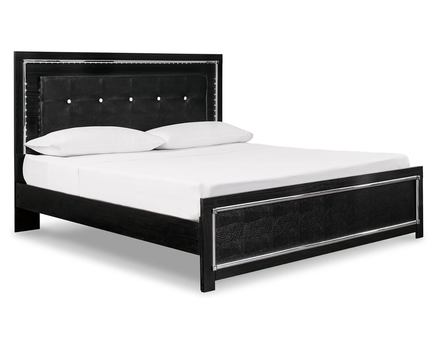 Kaydell King Upholstered Panel Bed and 2 Nightstands