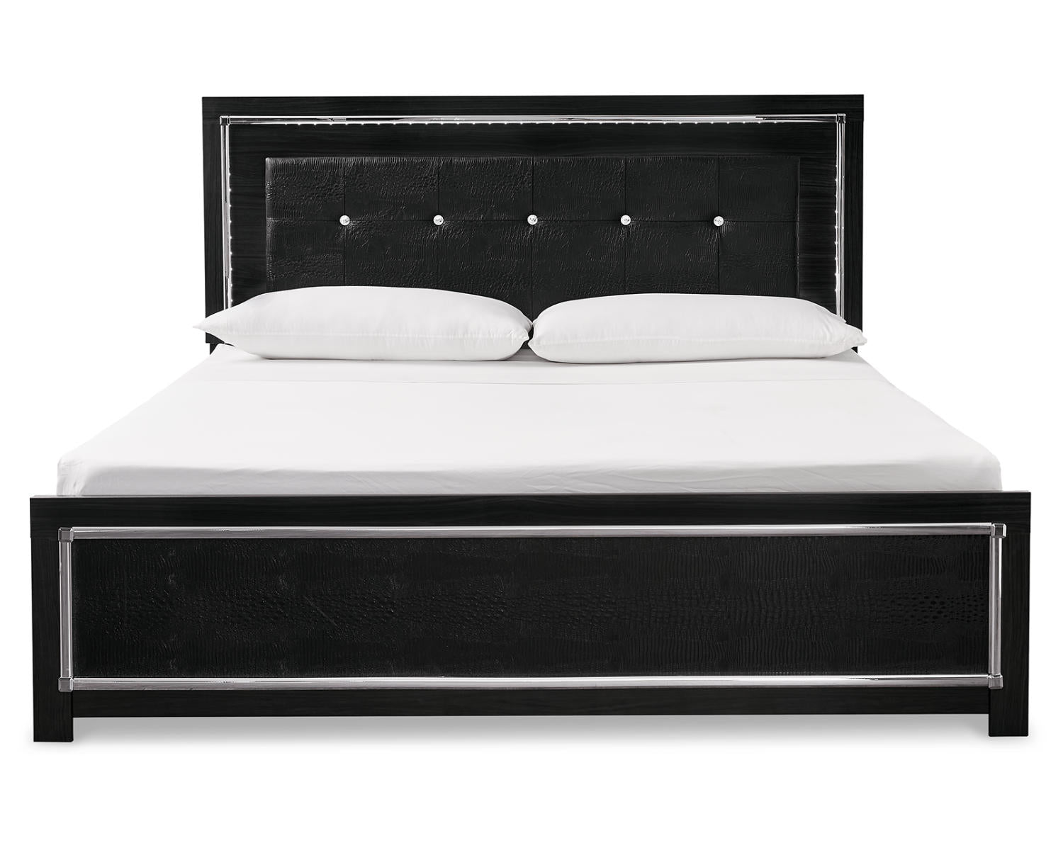Kaydell King Upholstered Panel Bed and 2 Nightstands