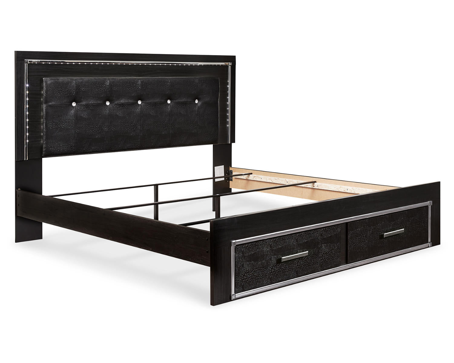 Kaydell King Panel Storage Bed, Dresser, Mirror and Nightstand