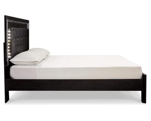 Cama Kaydell King con almacenaje, tocador, espejo y mesita de noche
