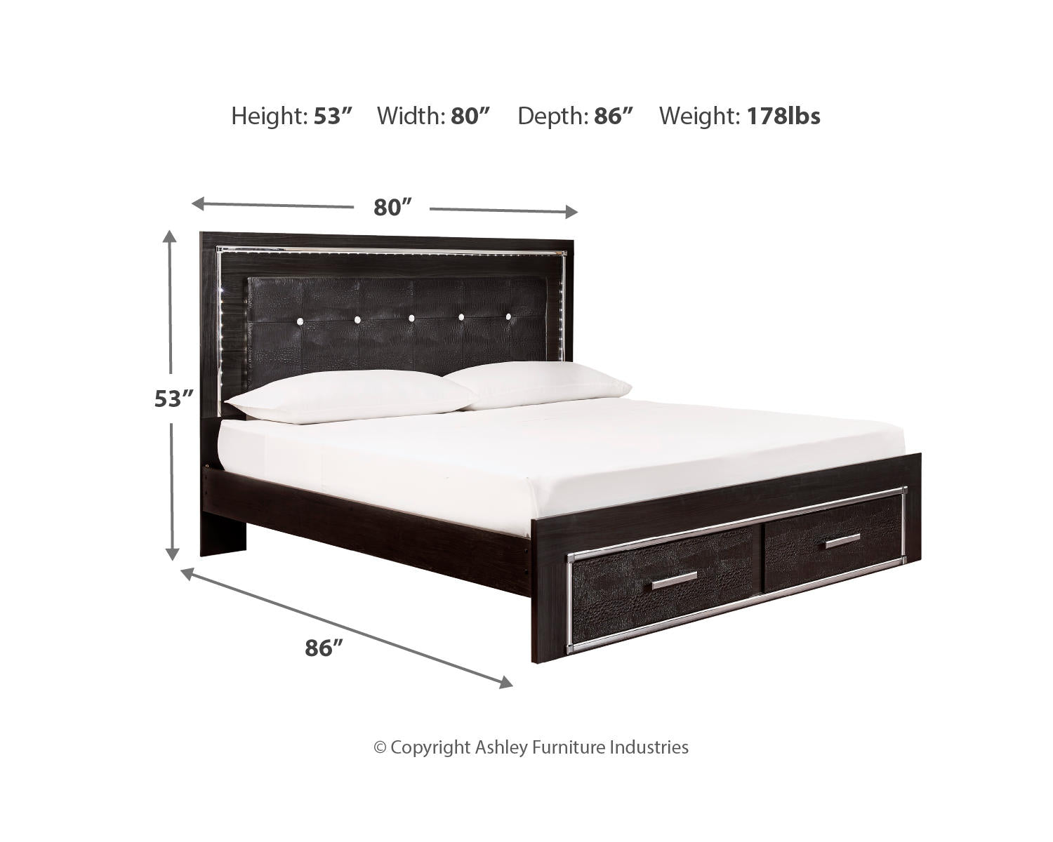 Kaydell King Upholstered Storage Bed, Dresser, Mirror, Chest and 2 Nightstands