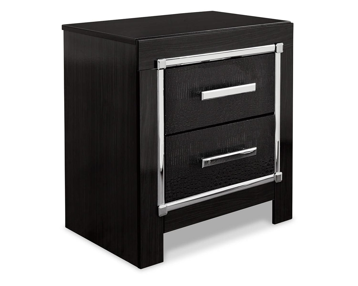 Kaydell King Upholstered Panel Bed, Dresser, Mirror and Nightstand