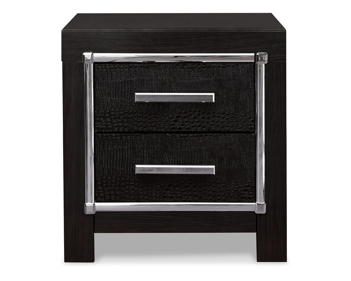 Kaydell Queen Upholstered Panel Bed, Dresser, Mirror and Nightstand