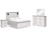 Schoenberg King Panel Bed, Dresser, Mirror and Nightstand