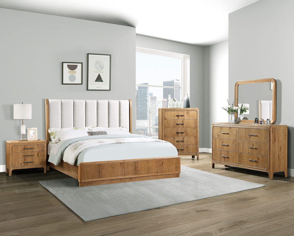 SETB1500 WESTCOTT KING  BEDROOM GROUP-CERUSED NATUAL