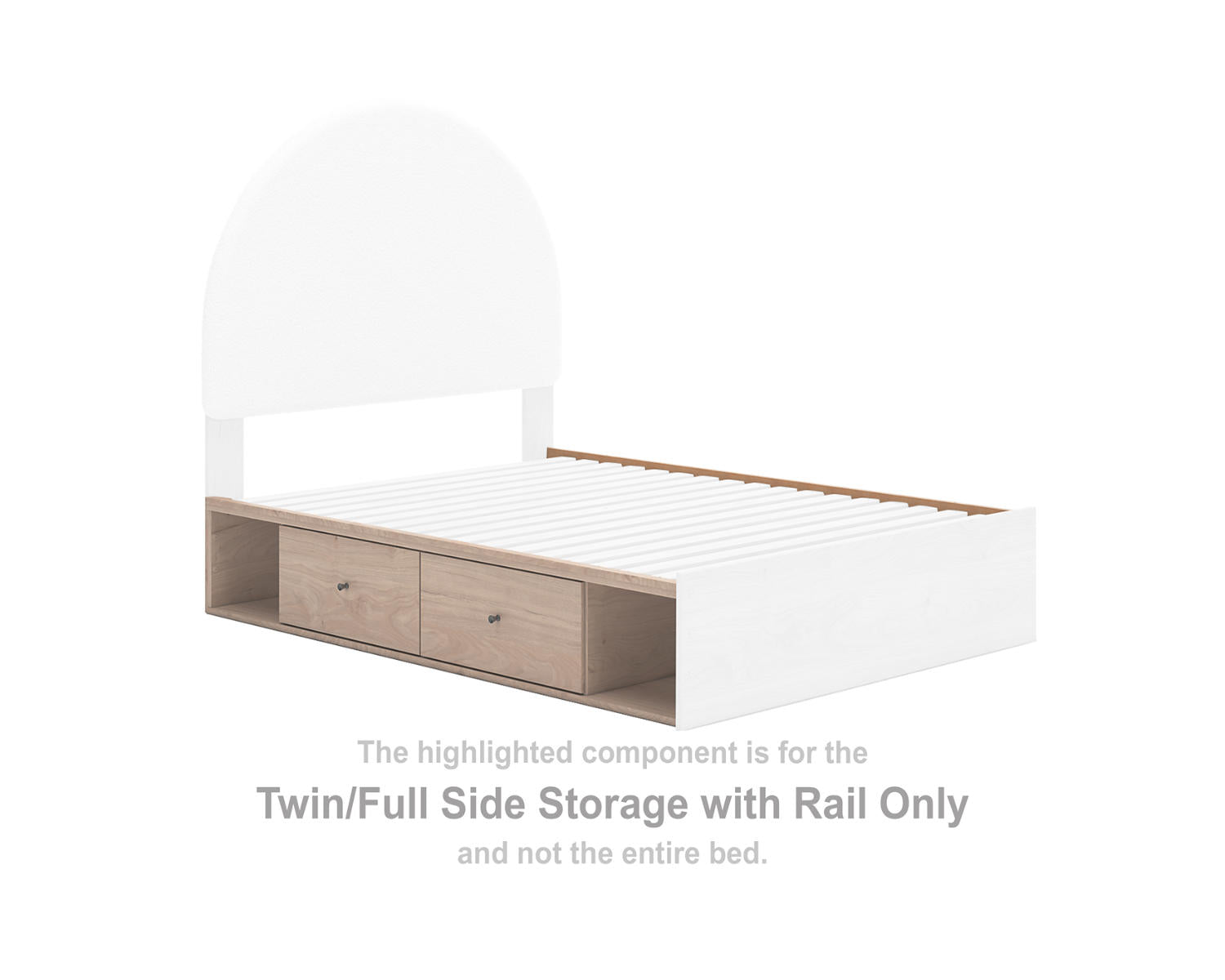 Arloster Twin/Full Side Storage with Rail