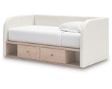 Cama de día tapizada Arloster con almacenamiento
