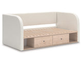 Cama de día tapizada Arloster con almacenamiento