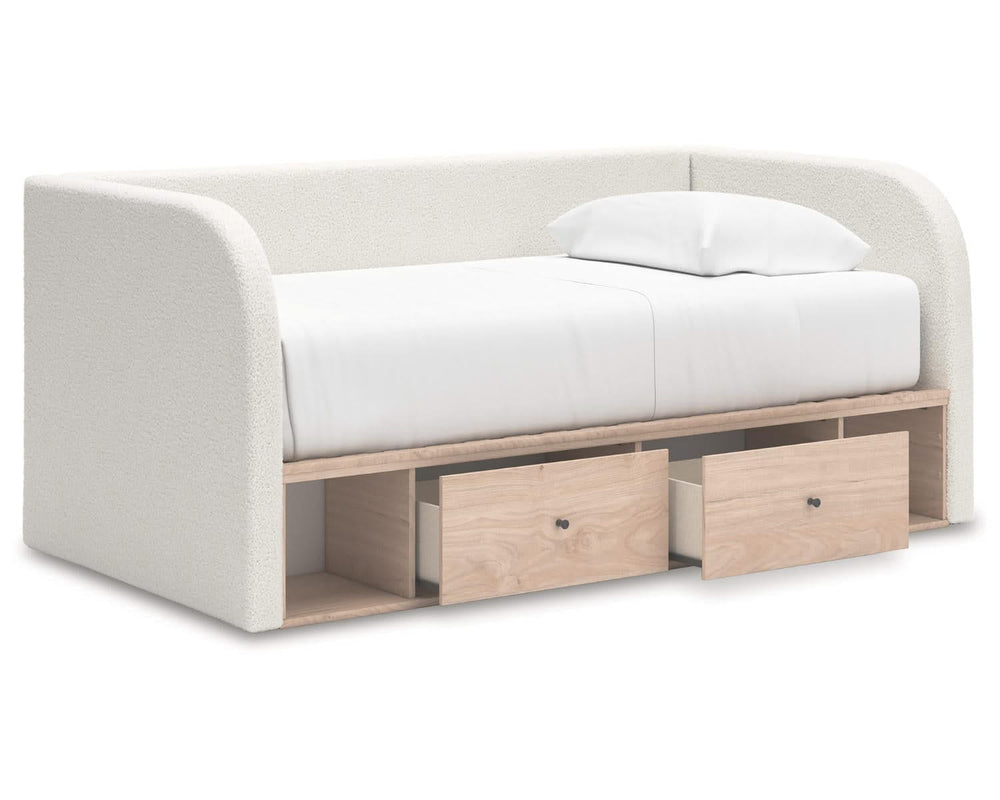 Cama de día tapizada Arloster con almacenamiento