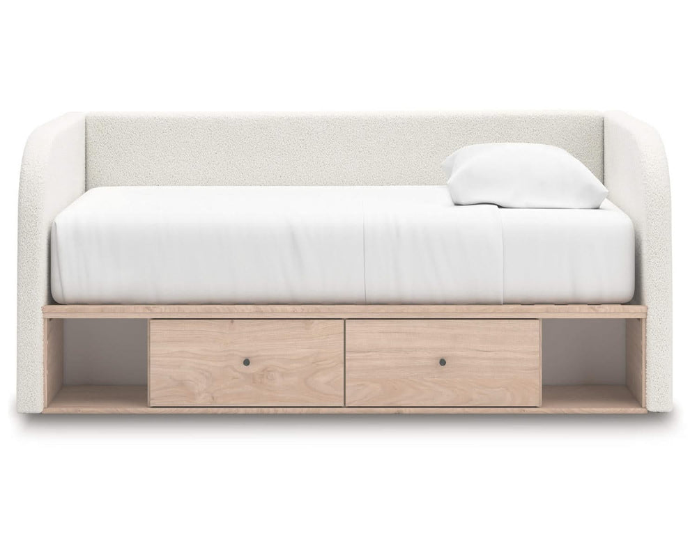 Cama de día tapizada Arloster con almacenamiento