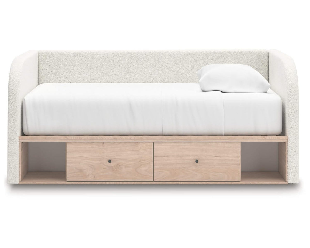 Cama de día tapizada Arloster con almacenamiento