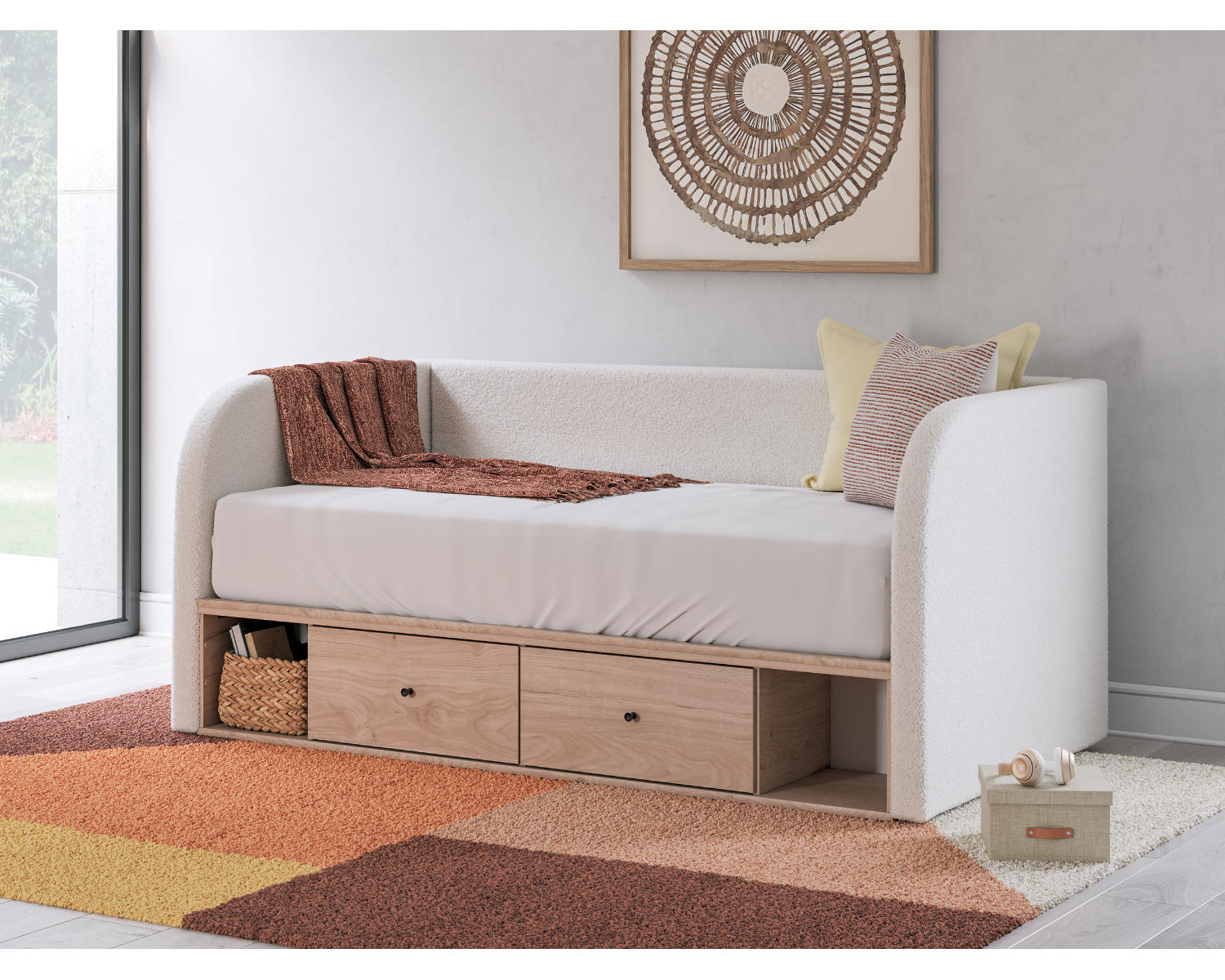 Arloster Twin Upholstered Day Bed with Storage